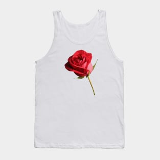 Romantic red rose low poly Tank Top